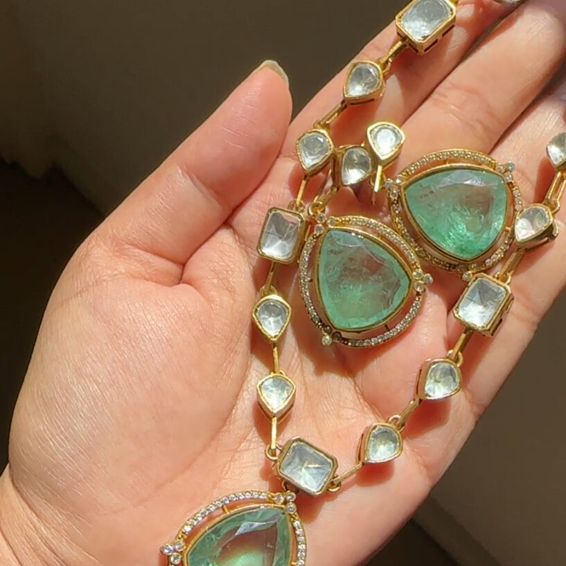 Alia Mossainite Necklace set