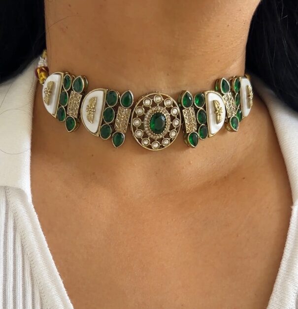 Shivani Necklace Set (Green) - Image 2