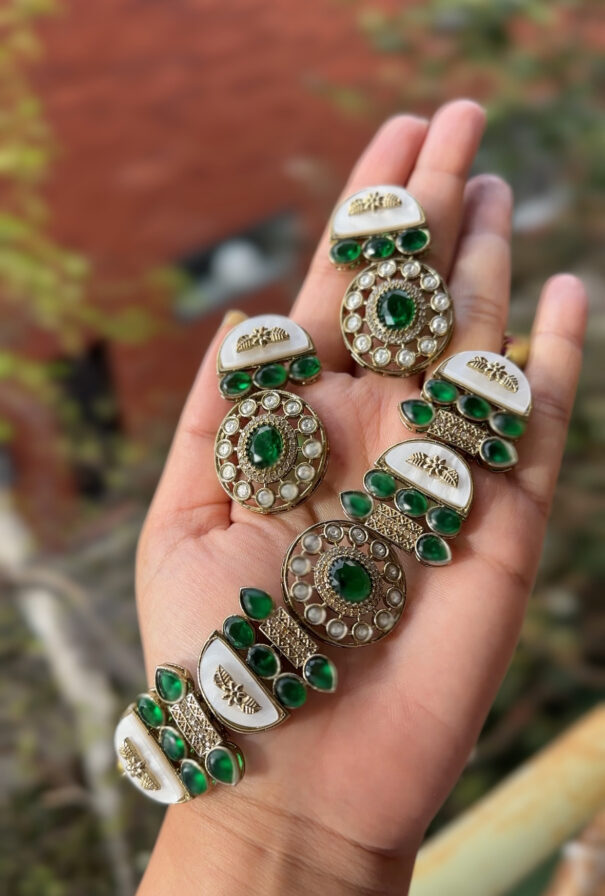 Shivani Necklace Set (Green)