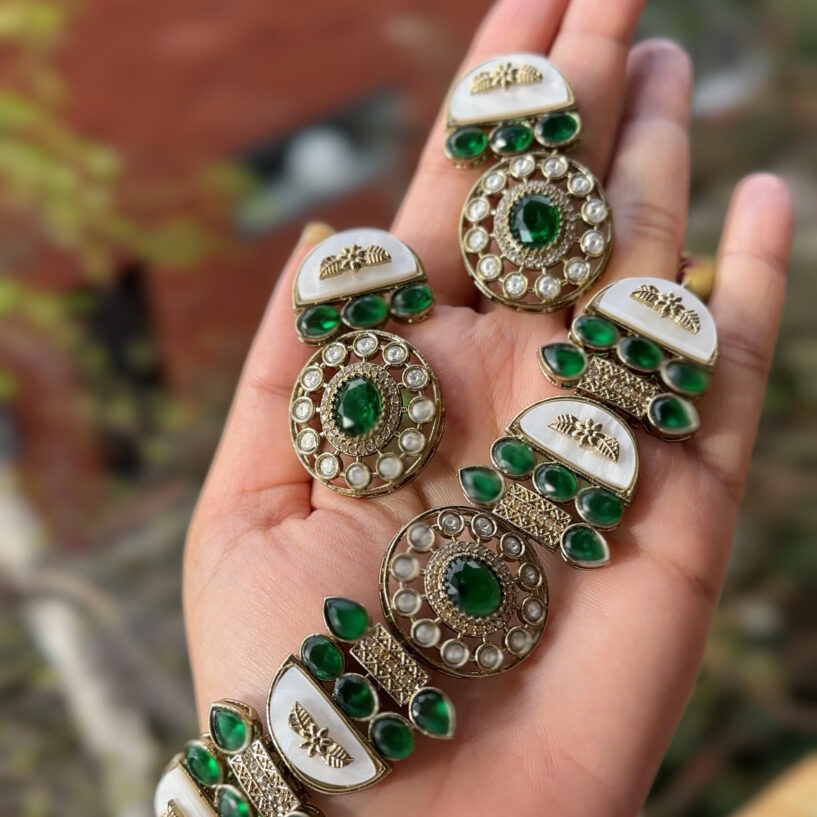 Shivani Necklace Set (Green)