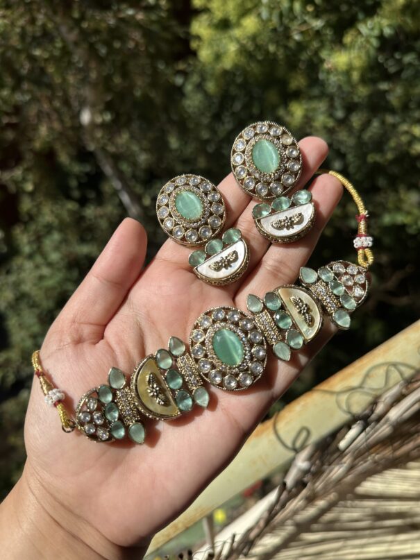 Shivani Necklace Set (Mint)