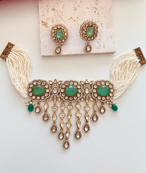 Mohini Necklace Set (Green)