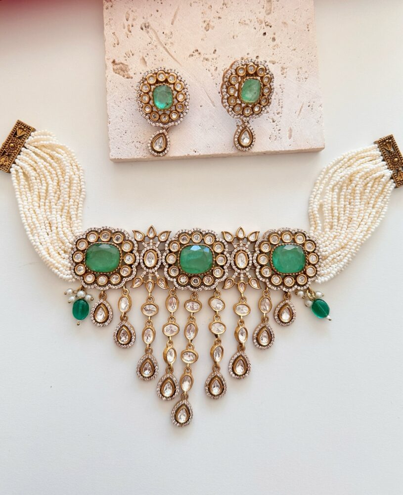 Mohini Necklace Set (Green)