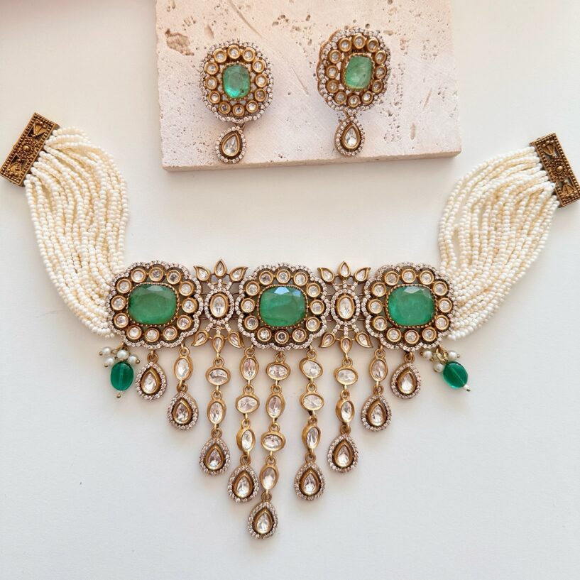 Mohini Necklace Set (Green)