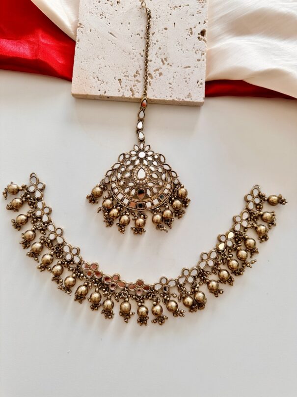 Isha Necklace Set (Gold Beads) - Image 2