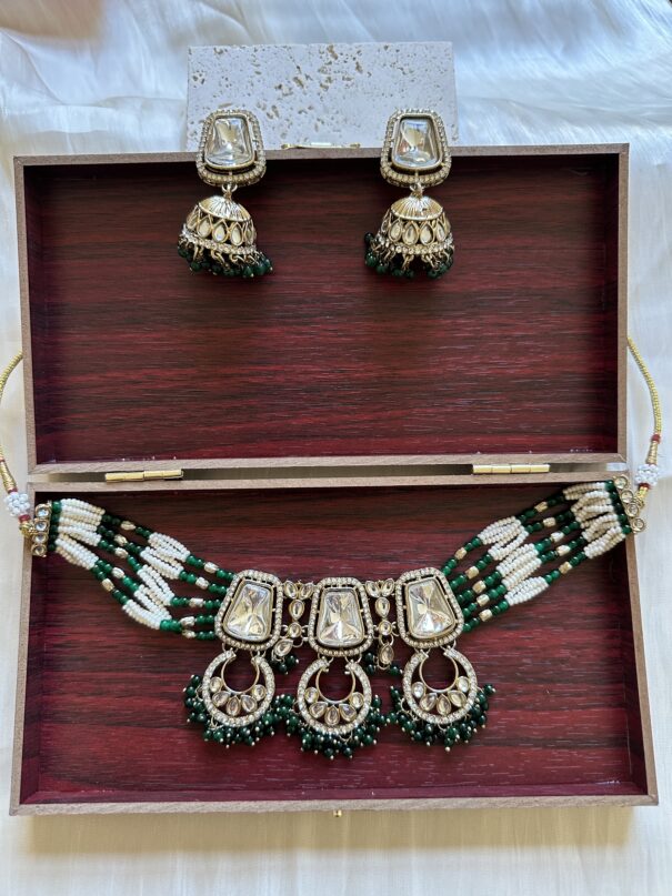 Bebo Kundan Necklace (Green)