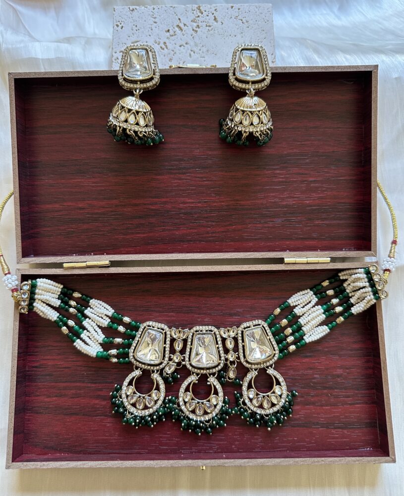 Bebo Kundan Necklace (Green)