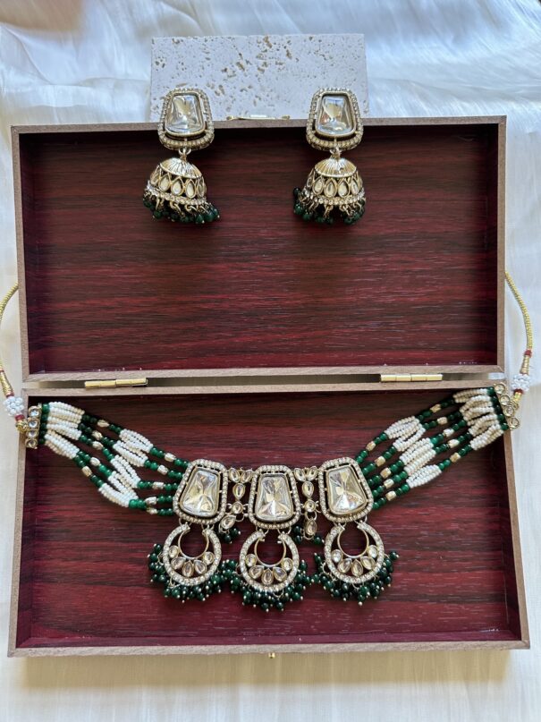 Bebo Kundan Necklace (Green)