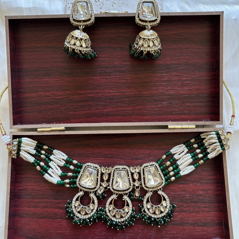 Bebo Kundan Necklace (Green)