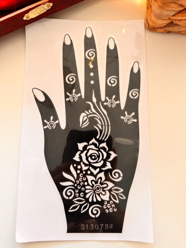 Gulab Henna Mehndi Stencil ( Set of 2) - Image 2
