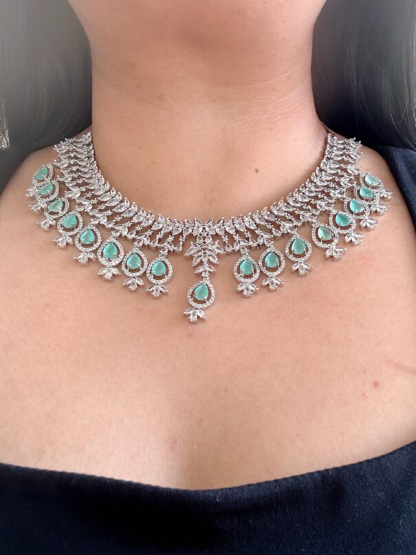 Anika AD Necklace Set (Mint-Silver) - Image 2