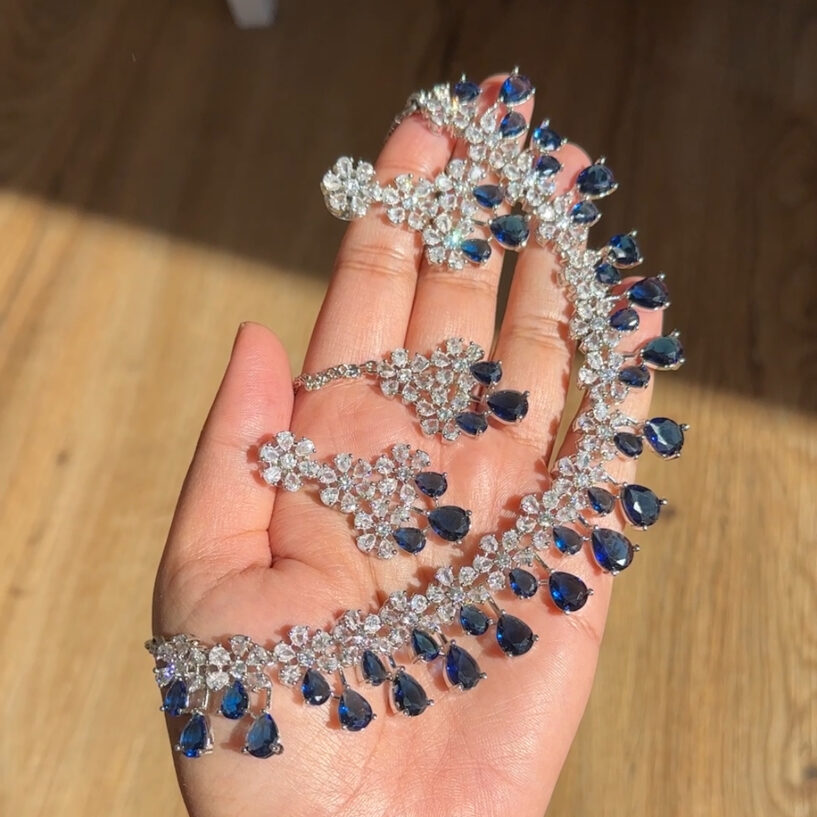 Angel AD Necklace Set ( Blue)