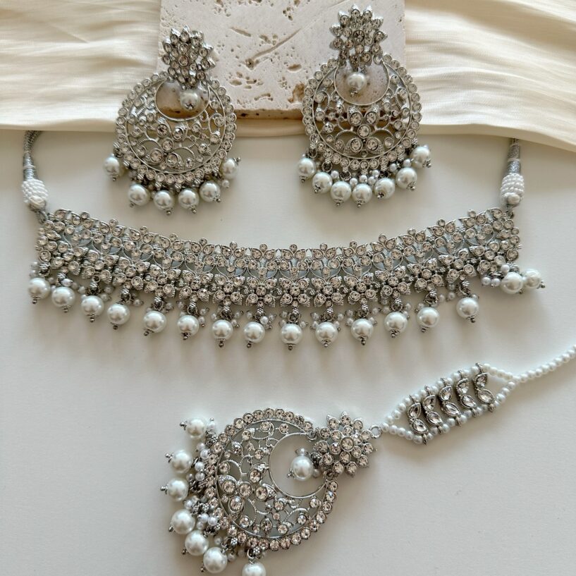 Shina Necklace Set (Silver)