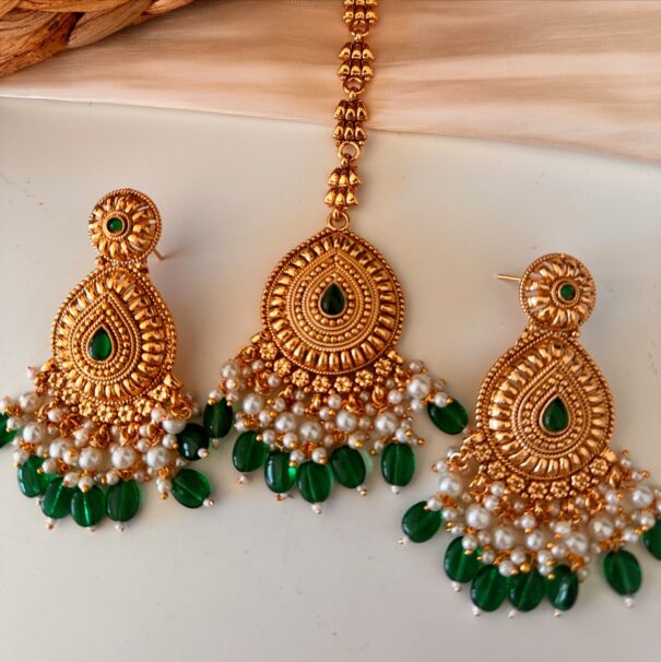 Gurkirat Necklace Set (Green) - Image 2