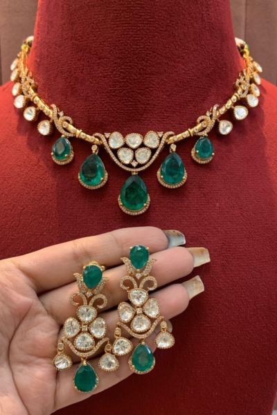 Paalki Necklace Set(Green)