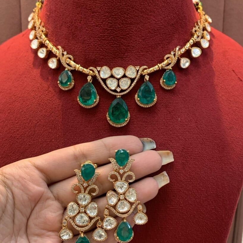 Paalki Necklace Set(Green)