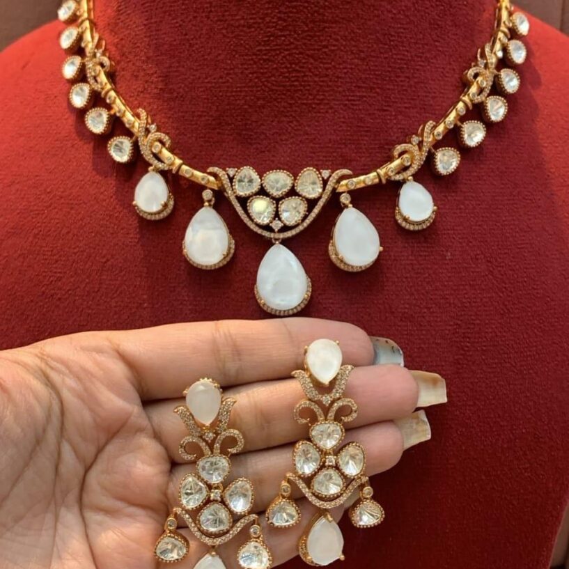 Paalki Necklace Set(White)