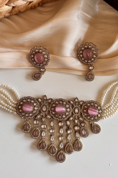 Sahiba Necklace Set (Pink)