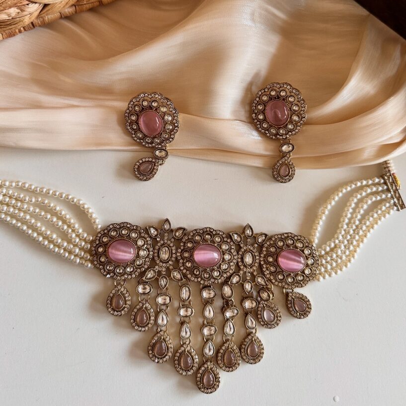 Sahiba Necklace Set (Pink)