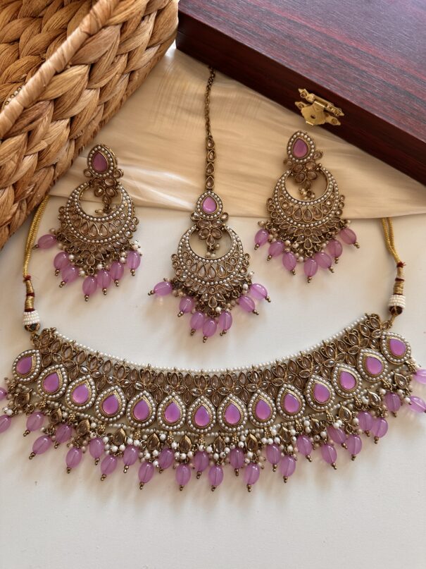 Shilpa Necklace Set (Purple)