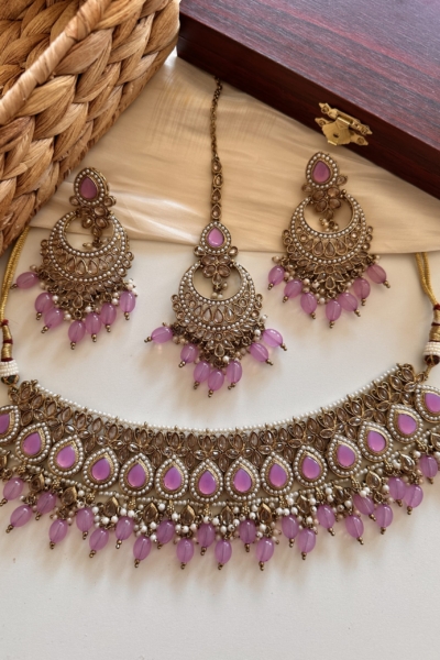 Shilpa Necklace Set (Purple)