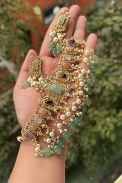 Shanaya Necklace Set (Mint)