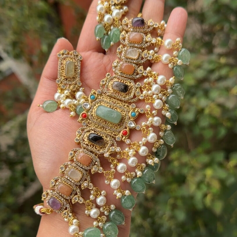 Shanaya Necklace Set (Mint)