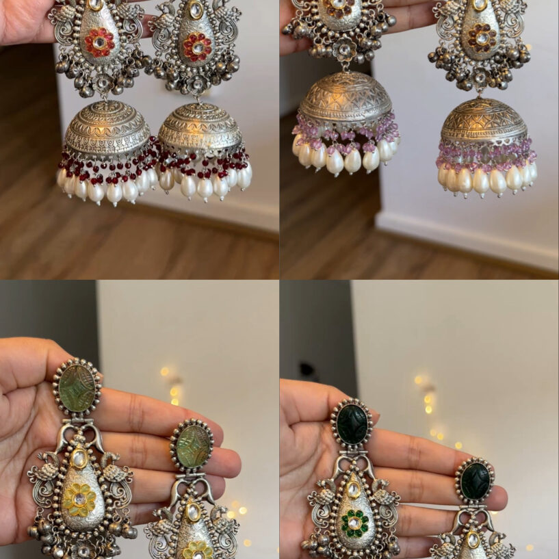 Preeti Silver Jhumke