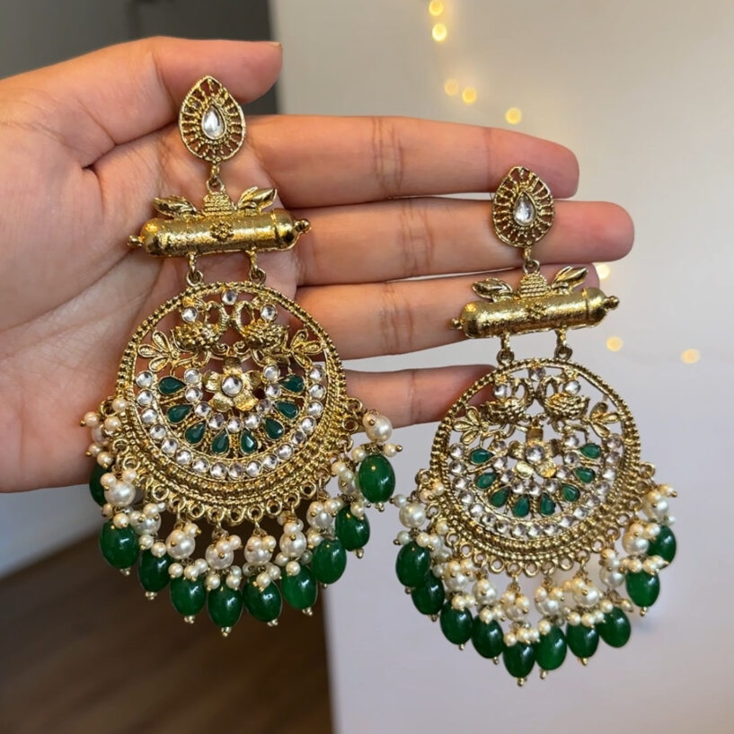 Koyal Earrings (Green)
