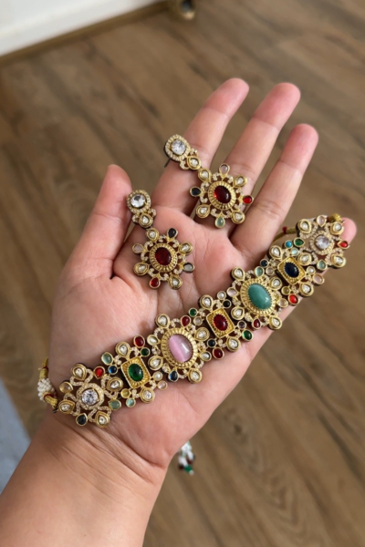 Pooja Navratan Necklace Set